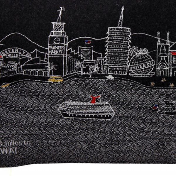14" X 24" Black Gray and White Hometown Pride Wool Lumbar Throw Pillow N270-482500