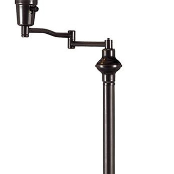 59" Bronze Swing Arm Floor Lamp With Beige Empire Shade N270-526332
