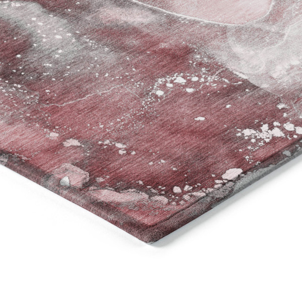 2' X 3' Merlot Abstract Washable Non Skid Indoor Outdoor Area Rug N270-560301
