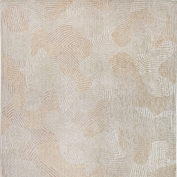 5' X 7' Beige and White Abstract Non Skid Area Rug N270-548760
