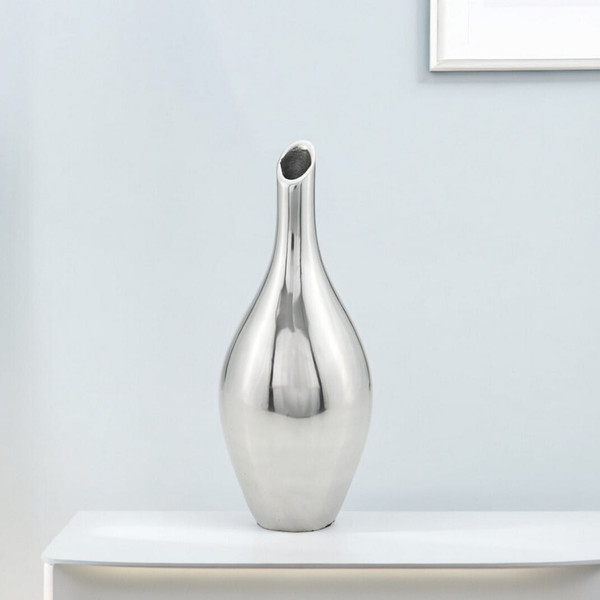 16" Silver Bud Aluminum Table Vase N270-480056
