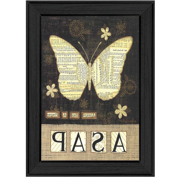 Always Say A Prayer Butterfly Black Print Wall Art N270-404281