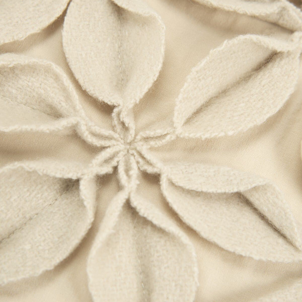 Cream Pinwheel Floral Petal Down Filled Throw Pillow N270-403175