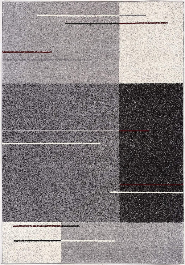 7' X 9' Gray Modern Geometric Area Rug N270-390321