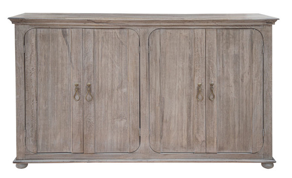 72" Sand Solid and Manufactured Wood Distressed Credenza N270-527098