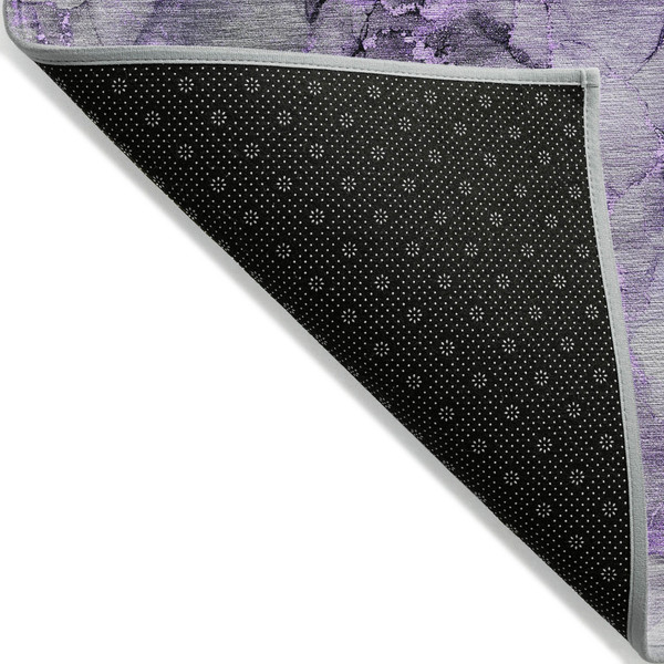8' Runner Purple Abstract Washable Non Skid Indoor Outdoor Runner Rug N270-560421