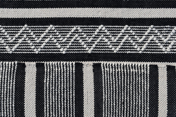 8' X 10' Black and White Wool Geometric Stripe Hand Loomed Area Rug N270-554699