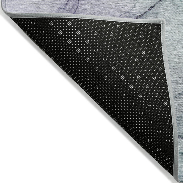 9' X 12' Blue and Gray Abstract Washable Non Skid Indoor Outdoor Area Rug N270-559359