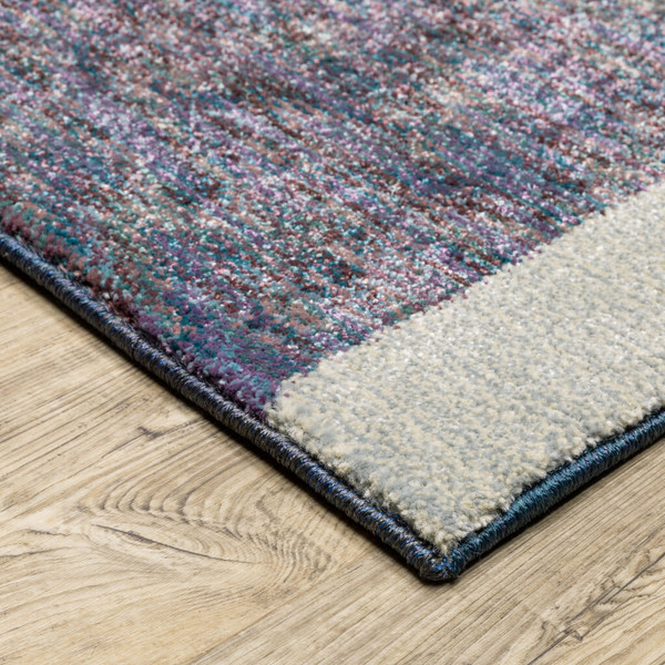 10' X 13' Blue Purple Grey and Teal Geometric Power Loom Area Rug N270-510838