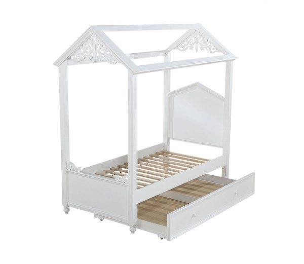 Twin White Canopy Bed N270-347193