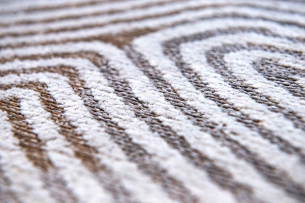 5' White Round Abstract Non Skid Area Rug N270-548758