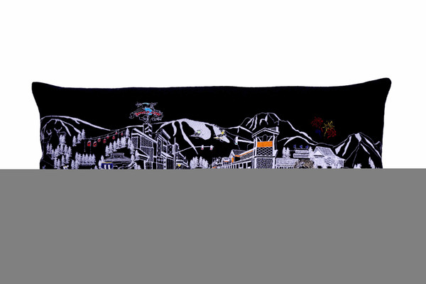 35" Black Jackson Nighttime Skyline Lumbar Decorative Pillow N270-482565