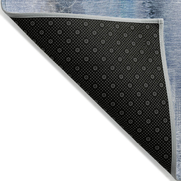 8' Round Blue Round Washable Non Skid Indoor Outdoor Area Rug N270-561647