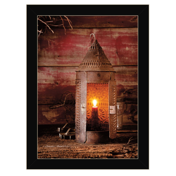 Tinners Lantern 3 Black Framed Print Wall Art N270-406877