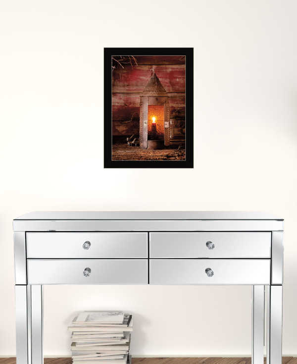 Tinners Lantern 3 Black Framed Print Wall Art N270-406877