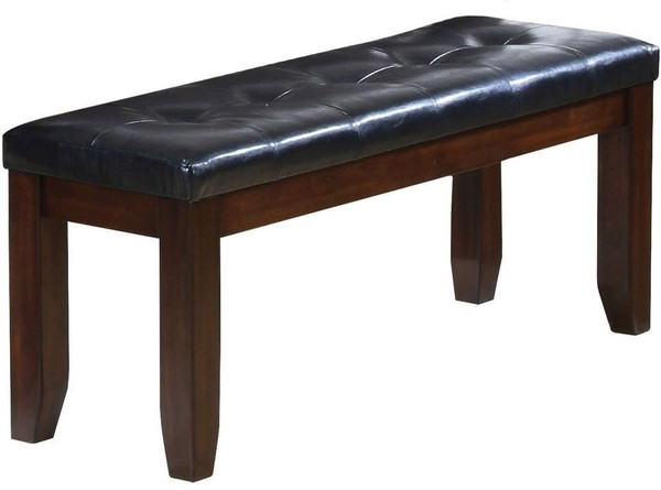 48" Black and Espresso Upholstered Faux Leather Bench N270-286031