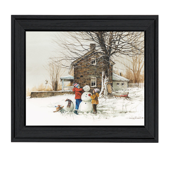 The Joy of Snow 1 Black Framed Print Wall Art N270-404933