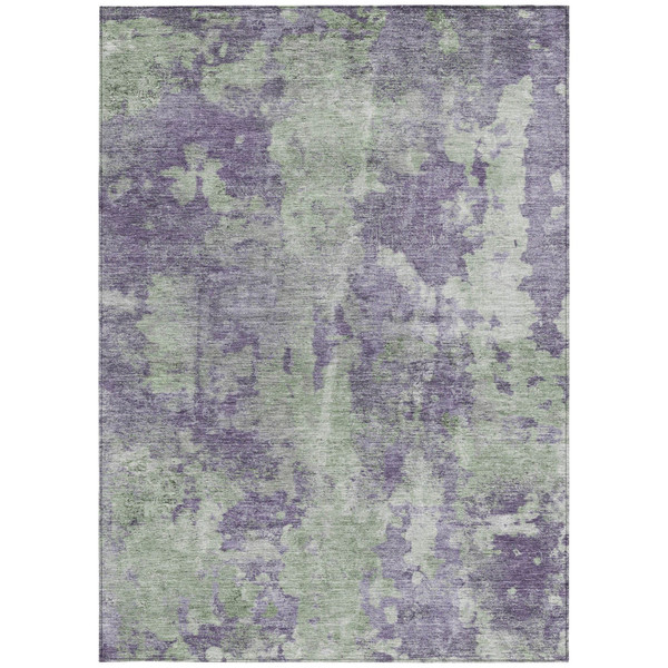 3' X 5' Purple and Green Abstract Washable Non Skid Indoor Outdoor Area Rug N270-564281