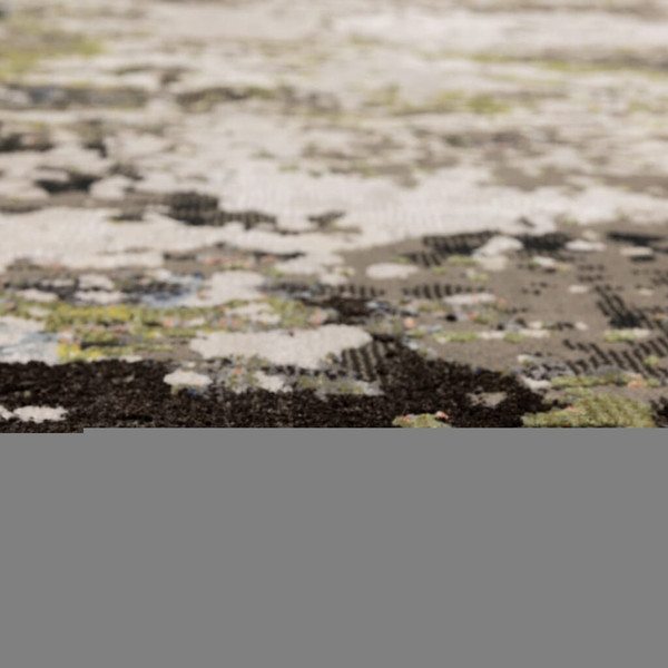 10' X 13' Grey Green Gold Blue And Beige Abstract Power Loom Stain Resistant Area Rug N270-508603