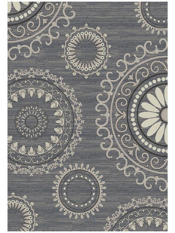 8' X 10' Gray and Ivory Geometric Area Rug N270-552155