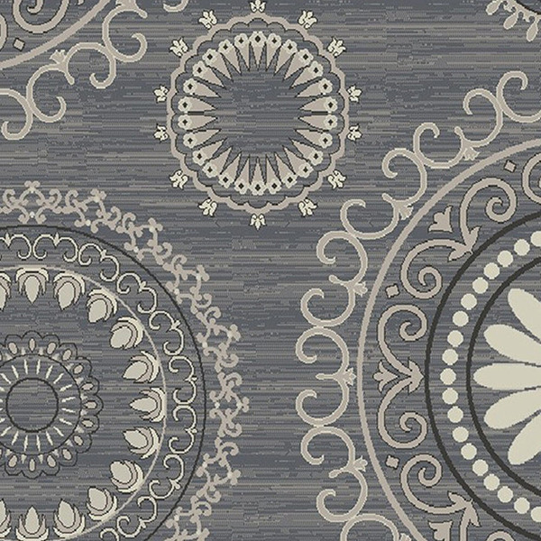 8' X 10' Gray and Ivory Geometric Area Rug N270-552155