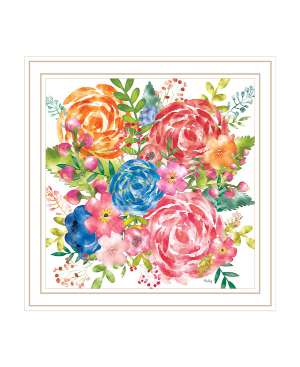 Spring Floral White Framed Print Wall Art N270-529919