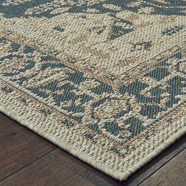 3' X 5' Gray Oriental Stain Resistant Indoor Outdoor Area Rug N270-506954