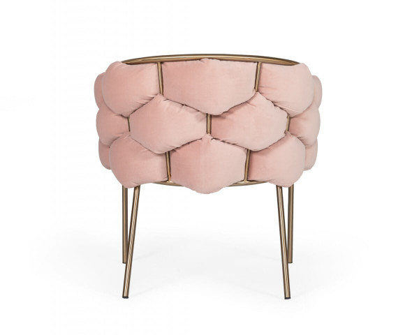 Pink And Brass Upholstered Fabric Dining Arm Chair N270-472198