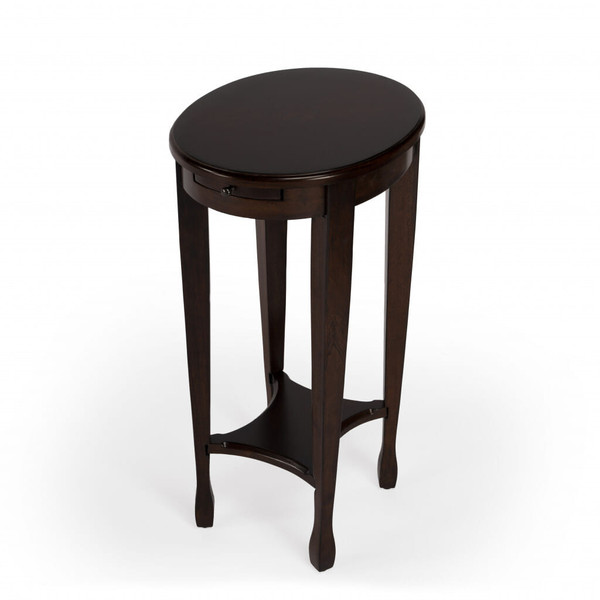 26" Chestnut Oval End Table With Shelf N270-476463