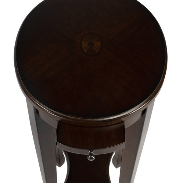 26" Chestnut Oval End Table With Shelf N270-476463