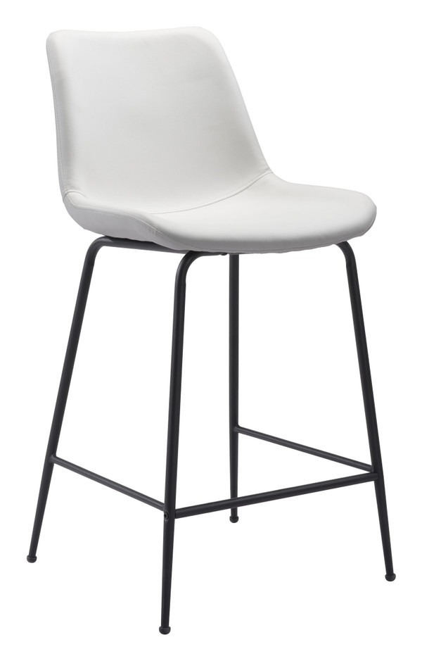 26" White And Black Steel Low Back Counter Height Bar Chair N270-396532