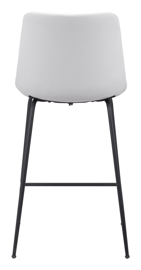 26" White And Black Steel Low Back Counter Height Bar Chair N270-396532