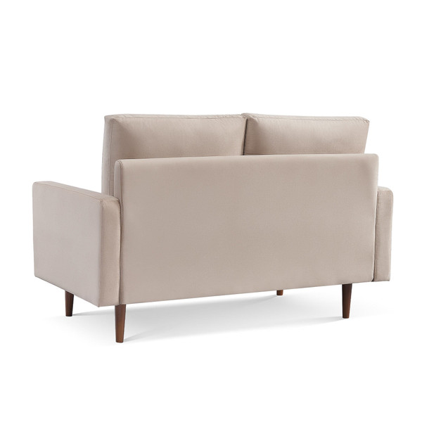 57" Beige And Dark Brown Velvet Loveseat N270-543721