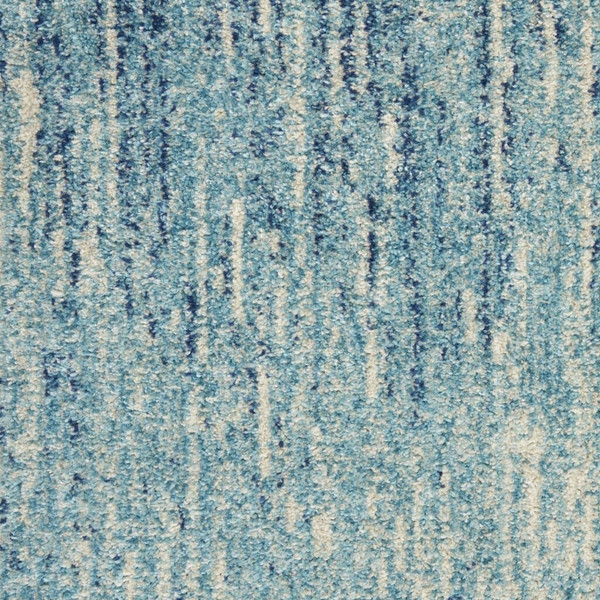 8' Blue and Ivory Abstract Power Loom Round Rug N270-385288