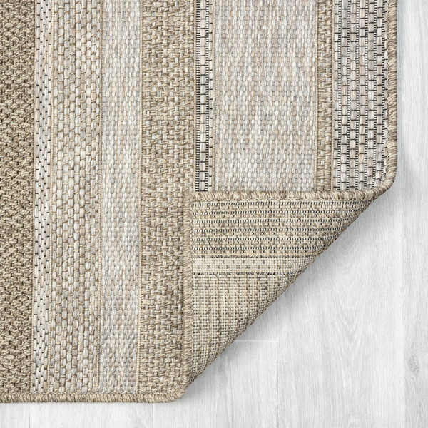 5' X 7' Gray Striped Handmade Indoor Outdoor Area Rug N270-517467