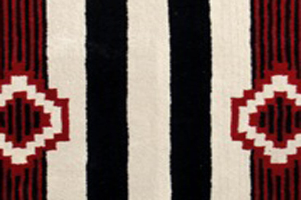 8' X 11' Ivory and Black Southwestern Hand Tufted Non Skid Area Rug N270-558181
