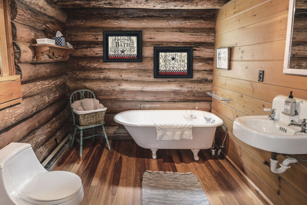 Set Of Two Hot Bath 7 Black Framed Print Bathroom Wall Art N270-405910