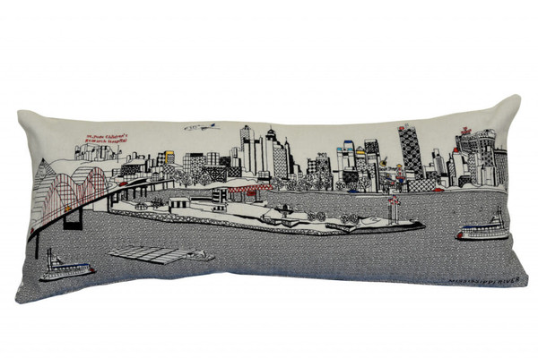 35" White Memphis Daylight Skyline Lumbar Decorative Pillow N270-482582