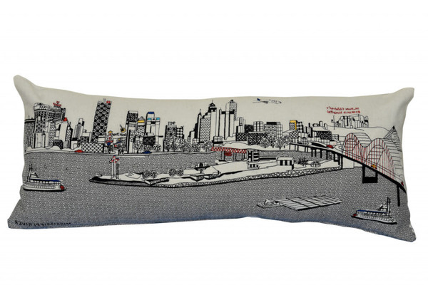 35" White Memphis Daylight Skyline Lumbar Decorative Pillow N270-482582
