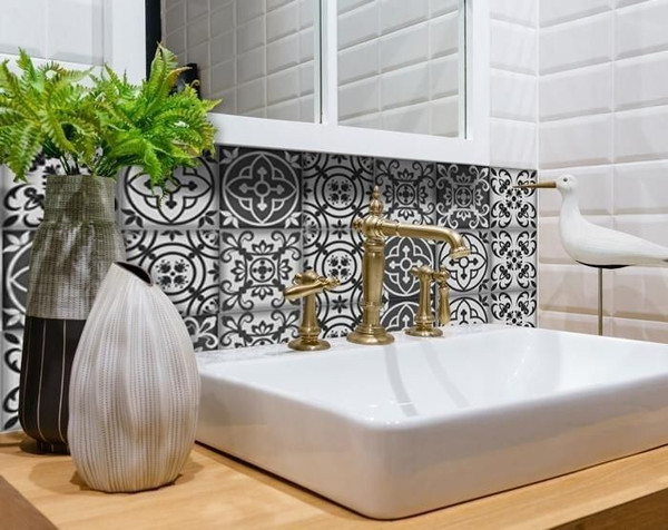 6" X 6" Gray and White Multi  Peel and Stick Removable Tiles N270-399887