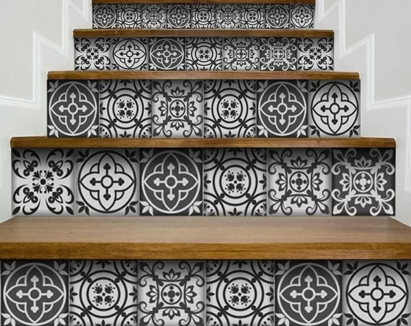 6" X 6" Gray and White Multi  Peel and Stick Removable Tiles N270-399887