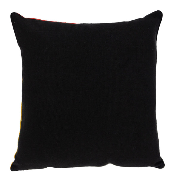 20" Mustard Yellow and Black Cotton Throw Pillow N270-476178