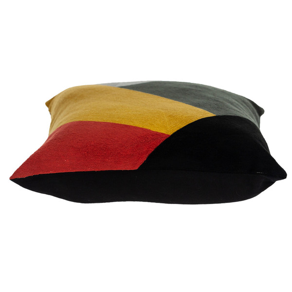 20" Mustard Yellow and Black Cotton Throw Pillow N270-476178