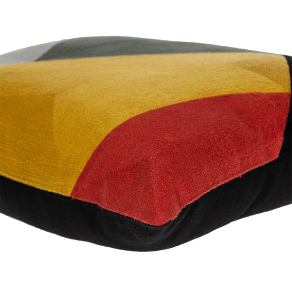 20" Mustard Yellow and Black Cotton Throw Pillow N270-476178