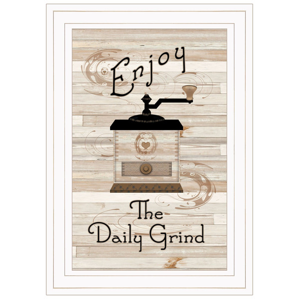 Enjoy the Daily Grind 1 White Framed Print Kitchen Wall Art N270-406569