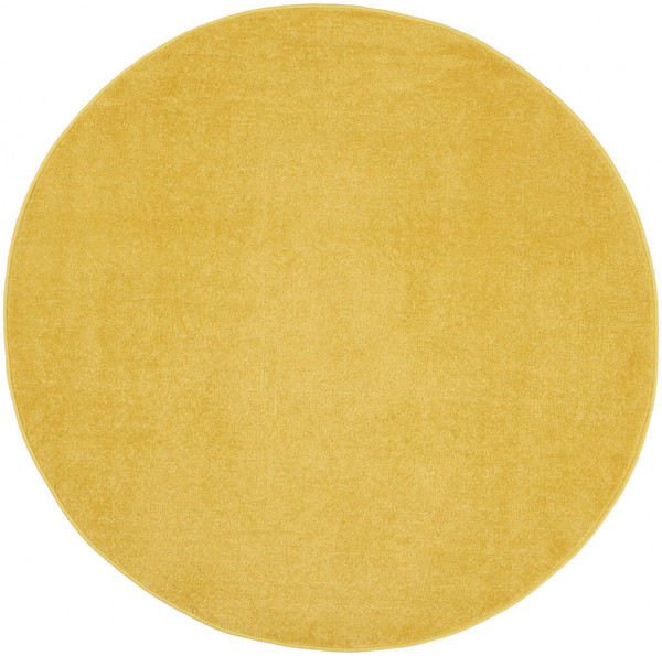 4' X 4' Yellow Round Non Skid Indoor Outdoor Area Rug N270-479868