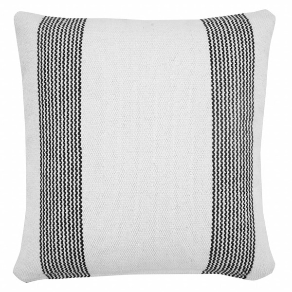 20" X 20" Black And White 100% Cotton Geometric Zippered Pillow N270-516714