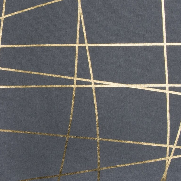 20" Gray and Gold Abstract Linework Cotton Throw Pillow N270-403246