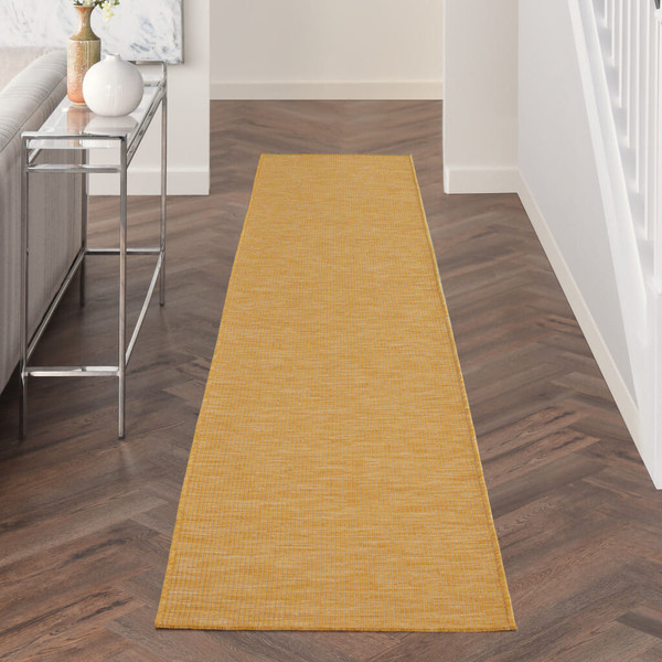 10' Yellow Power Loom Runner Rug N270-522601