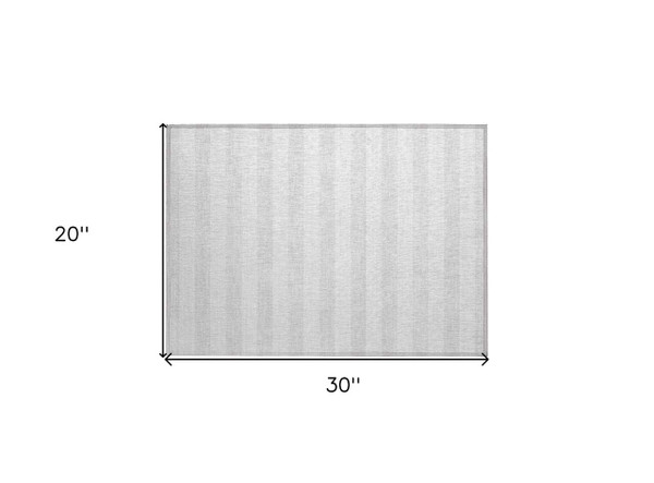2' X 3' Ivory Striped Washable Indoor Outdoor Area Rug N270-560852